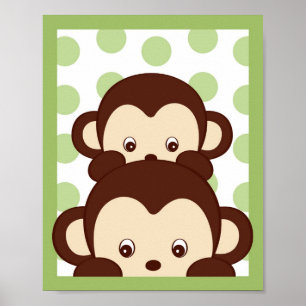 Affiches Mod Pod Pop Monkey Nursery Wall Art Imprimer