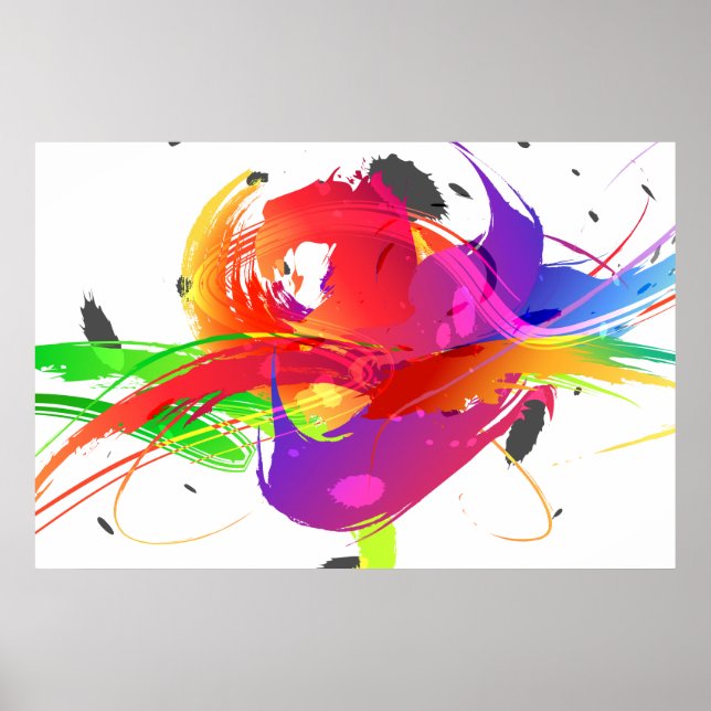 Affiches Mode Abstrait Lorikeet Paint Splatter (Devant)