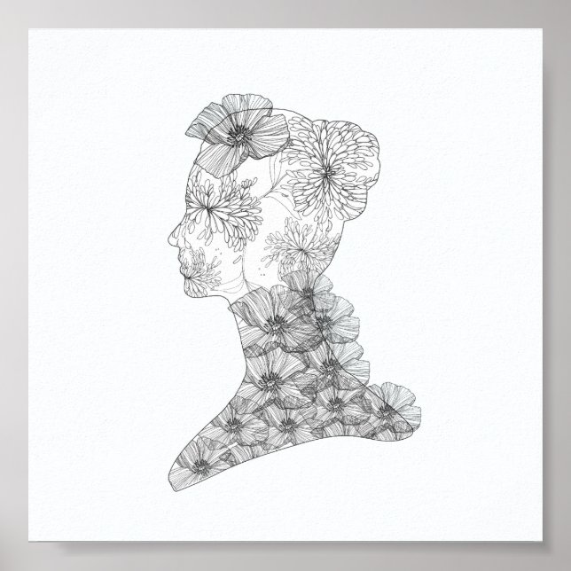 Affiches Mode d'illustration florale chic (Devant)