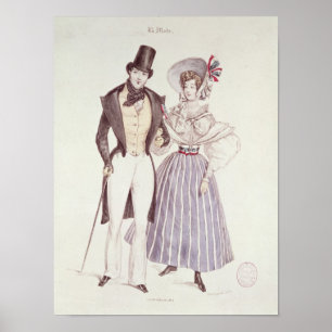 Affiches Mode pour les hommes et les femmes, 1830