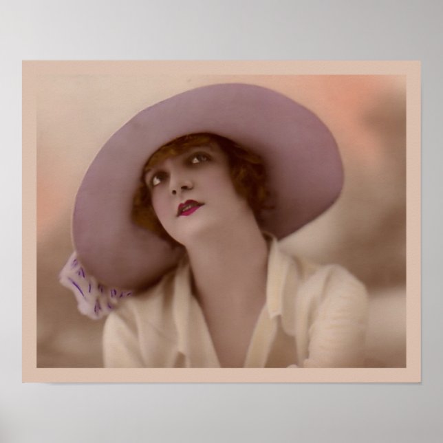 Affiches Mode Vintage "Dame rose" (Devant)