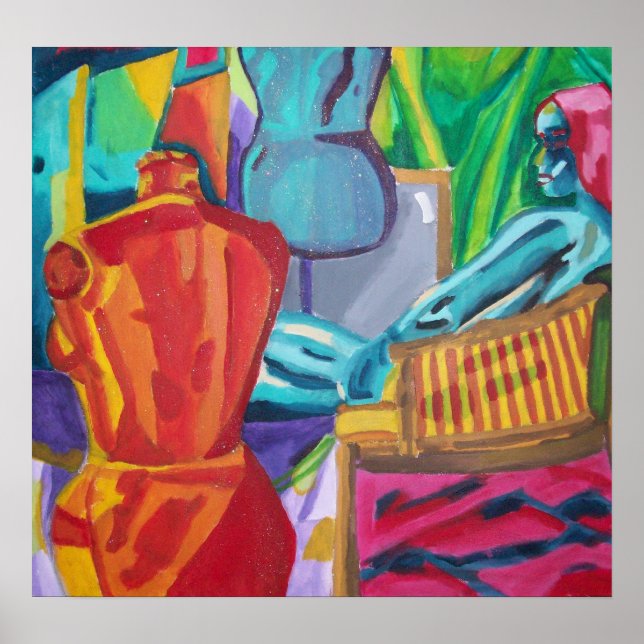 Affiches Modèle Abstrait coloré (Devant)