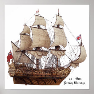 Affiches Modèle britannique du 17ème siècle de navire de