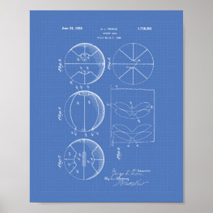 Affiches Modèle d'art de brevet du basket-ball 1929
