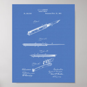 Affiches Modèle d'art de brevet du couteau de poche 1893