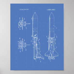 Affiches Modèle d'art de brevet du véhicule spatial 1975
