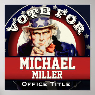 Affiches Modèle de campagne Oncle Sam personnalisé