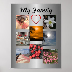 Affiches Modèle de collage de photo de famille pour 8