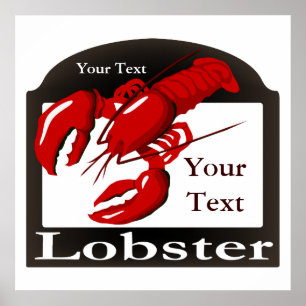 Affiches Modèle de conception des signes de homard
