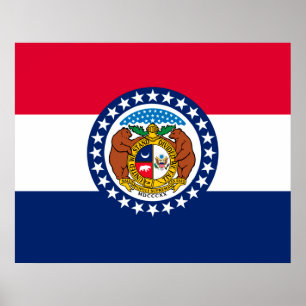 Affiches Modèle de drapeau d'État du Missouri