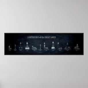 AFFICHES MODÈLE DE PHARES DE GREAT LAKES