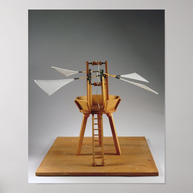 Affiches Modèle de reconstruction du design de da Vinci (Devant)