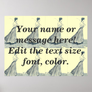 Affiches Modèle vintage de mode du golf des femmes