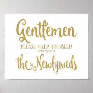 Affiches Modern Calligraphy Men's Bathroom sign Print