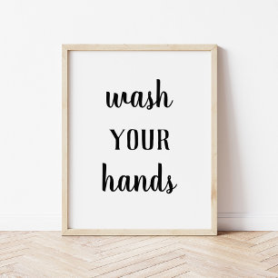 Affiches Modern Farmhouse Wash Your Hands Bathroom Art
