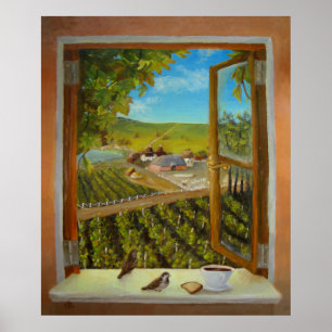 Affiches Moineaux sur le rebord de fenêtre