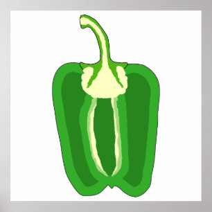 Affiches Moitié d'un paprika Vert