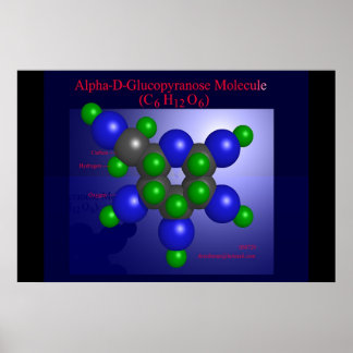 Affiches Molécule Alpha-D-Glucopyranose (impression)