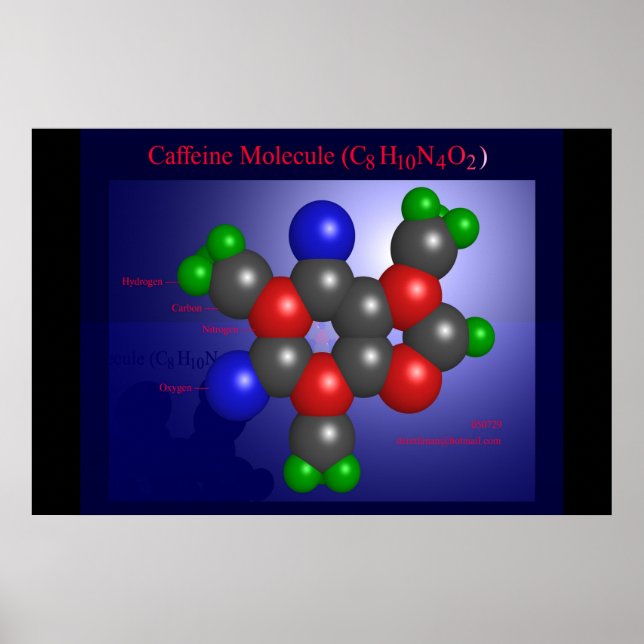 Affiches Molécule de caféine (imprimer) (Devant)