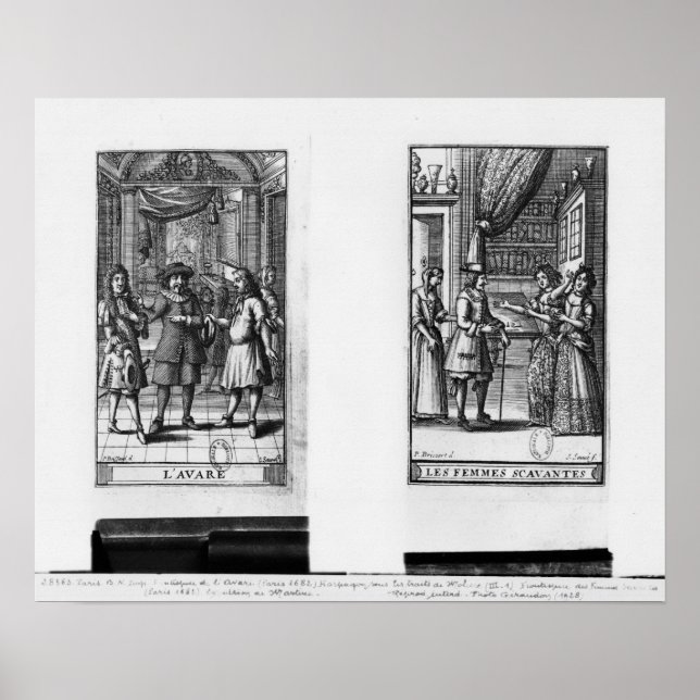 Affiches Moliere, frontispece pour 'The Miser' (Devant)