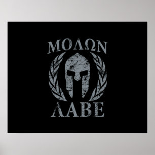 Affiches Molon Labe Laurels, guerrier spartiate