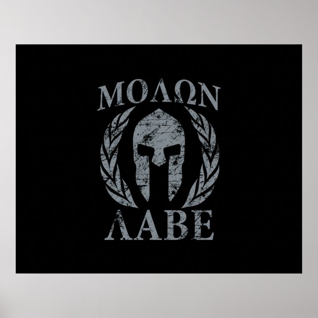 Affiches Molon Labe Laurels, guerrier spartiate (Devant)