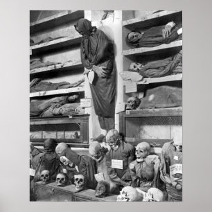 Affiches momies dans les catacombes de Palerme, Italie