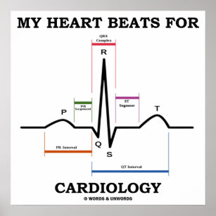 Affiches Mon coeur bat pour la cardiologie (ECG / EKG)