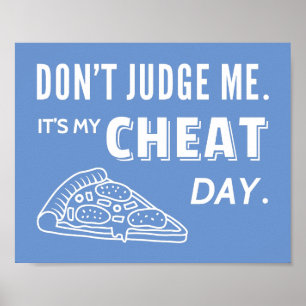 Affiches Mon Jour de Triche Manger Pizza Humour de Régime