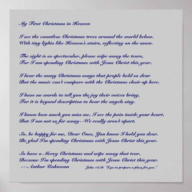 Affiches Mon premier Noël au ciel (Devant)