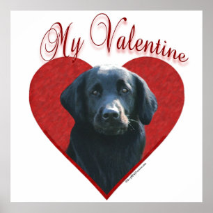 Affiches Mon Retriever à revêtement plat Valentine