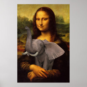 Affiches Mona Lisa avec l'éléphant