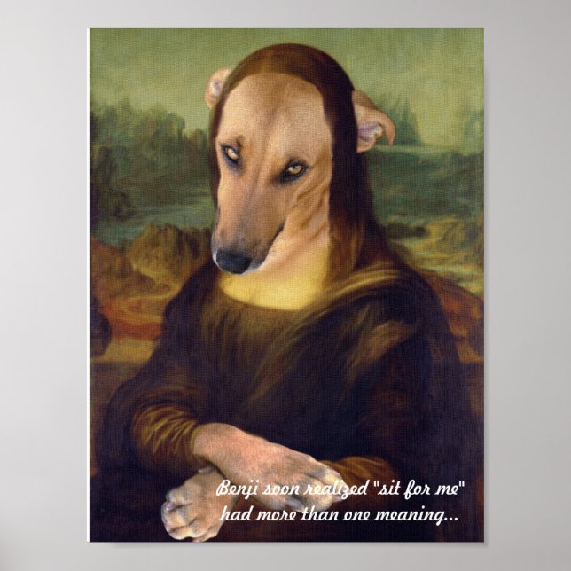 Affiches Mona Lisa Chien Drôle (Devant)