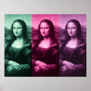Affiches Mona Lisa Rose vert violet