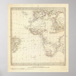 Affiches Monde, gnomonic proj I Africa et sud Europe