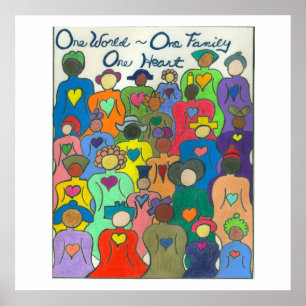 Affiches Monde multiculturel de l'affiche une, une famille,