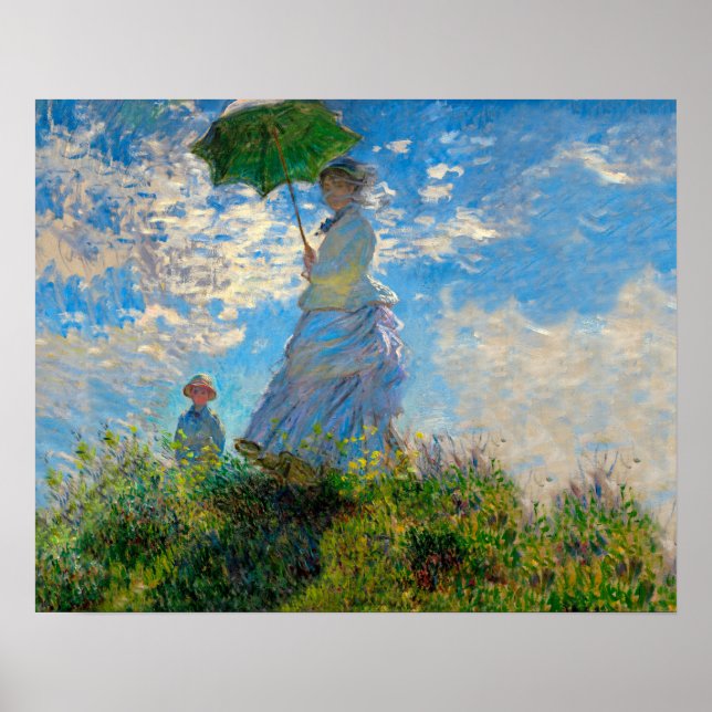 Affiches Monet Femme Parasol Impressionnisme (Devant)