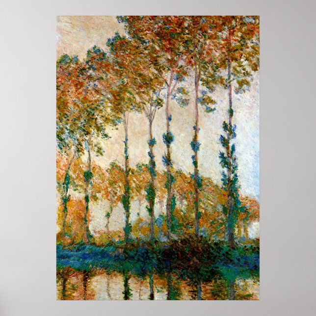 Affiches Monet - Poplars sur les rives de la rivière Epte à (Devant)