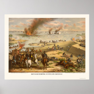 Affiches Moniteur et bataille de Merrimac par Kurz et