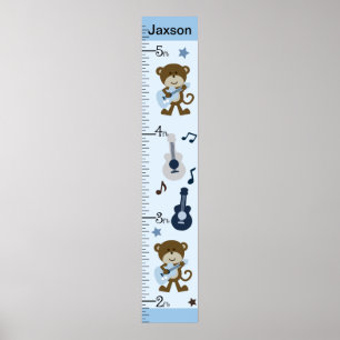 Affiches Monkey Rocker Growth Chart Gardez à 8x44!
