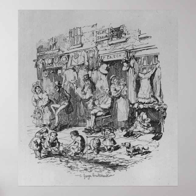 Affiches Monmouth, illustration from 'Sketches by Boz' (Devant)