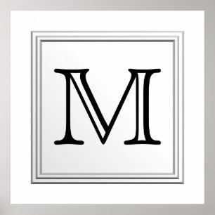 Affiches Monogramme fait sur commande imprimé. Noir et