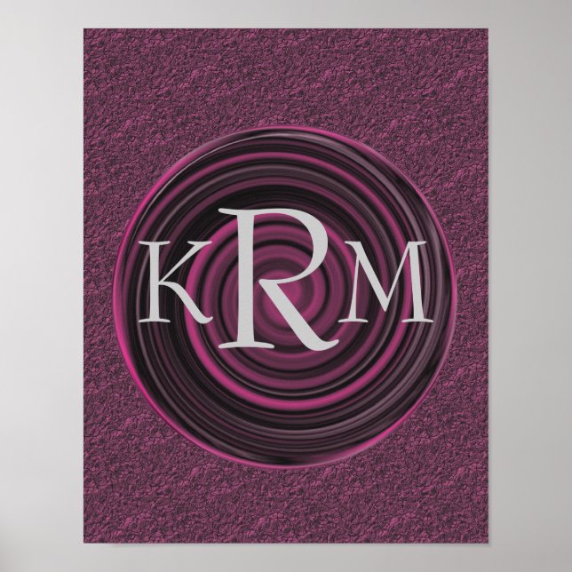 Affiches Monogramme Vos Initiales Tourbillons De Prune Pers (Devant)