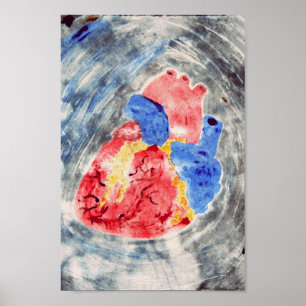 Affiches Monotype anatomique de coeur