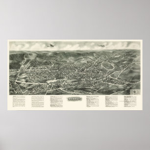 Affiches Monroe, carte panoramique de NY - 1923