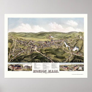 Affiches Monson, carte panoramique de mA - 1879