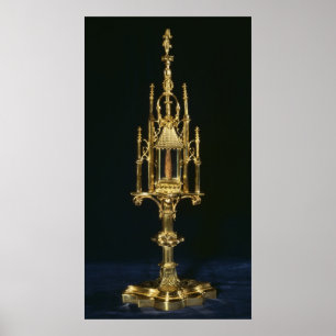 Affiches Monstrance Reliquaire avec morceau de croix
