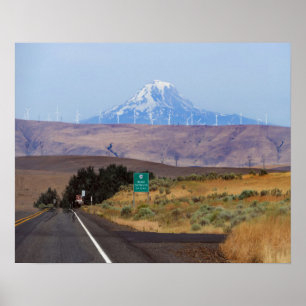 Affiches Mont Adams et Turbines à vent, Oregon