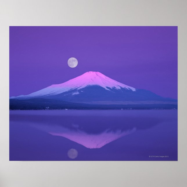 Affiches Mont Fuji au-dessous de la lune (Devant)