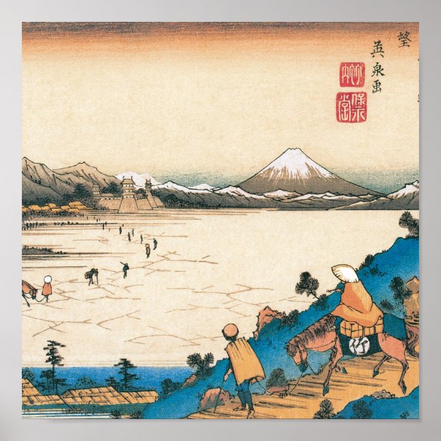 Affiches Mont Fuji, Fuji-san. Japon. Vers 1800. (Devant)